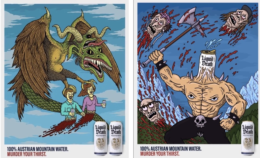 Liquid Death Advert.