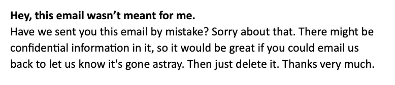 Email disclaimer with personality.